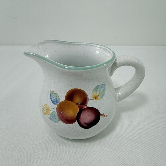 Vintage Retired International Tableworks Creamer Sweet Bounty Stoneware Fruit - Picture 1 of 12